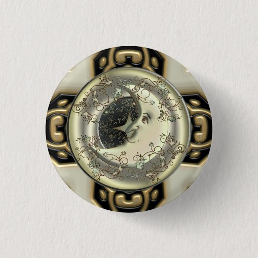 Celestial Moon Buttonnen Ronde Button 3,2 Cm (Voorkant)