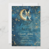 Celestial Moon Fairy Stars Bridal Shower Kaart (Voorkant)
