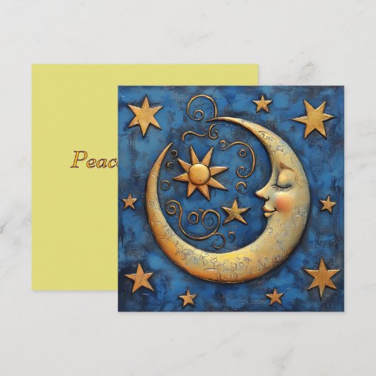 Celestial Moon Feestdagenkaart (Voorkant / Achterkant)