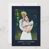 Celestial Moon Floral Lights Foto Wedding Kaart (Achterkant)