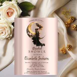 Celestial Moon Girl Roos Gold Vrijgezellenfeest Kaart