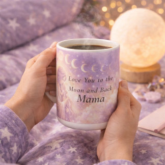 Celestial Moon Mama Mug, Love You to the Moon Mom  Koffiemok