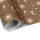 Celestial Moon Midnight Sky inpakpapier (Rol Hoek)