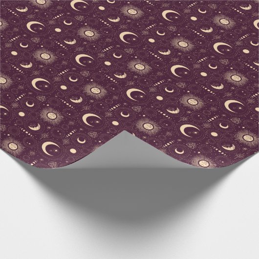 Celestial Moon Midnight Sky inpakpapier (Hoek)