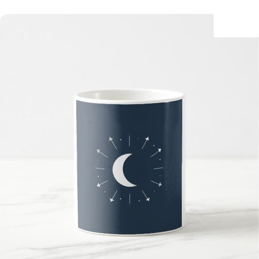 Celestial Moon Phase Mok - Navy & Zilver