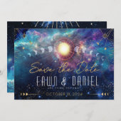 Celestial Moon Phase Save the Date (Voorkant / Achterkant)