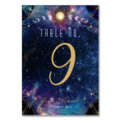 Celestial Moon Phase Table Number Kaart (Achterkant)