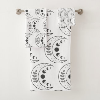 Celestial Moon Phases Pattern Bad Handdoek