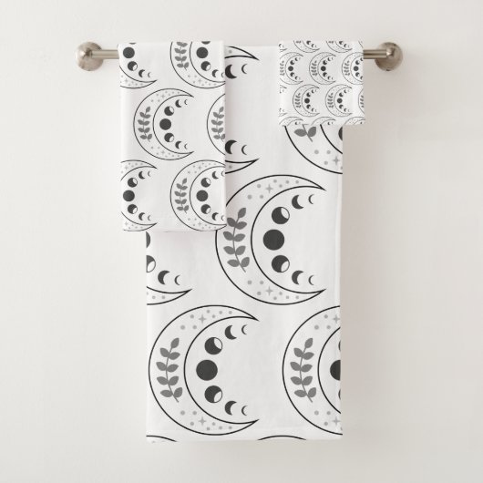 Celestial Moon Phases Pattern Bad Handdoek (Insitu)