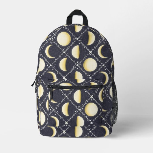 Celestial Moon Phases Pattern Bedrukte Rugzak (Voorkant)