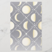 Celestial Moon Phases Pattern Briefpapier (Voorkant)