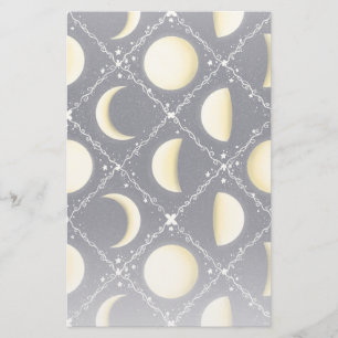 Celestial Moon Phases Pattern Briefpapier