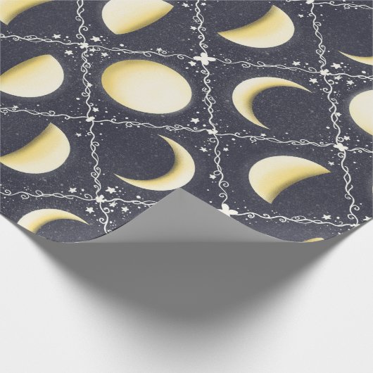 Celestial Moon Phases Pattern Cadeaupapier (Hoek)