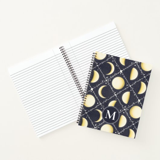 Celestial Moon Phases Pattern Notitieboek (Binnen)