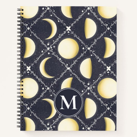 Celestial Moon Phases Pattern Notitieboek (Voorkant)