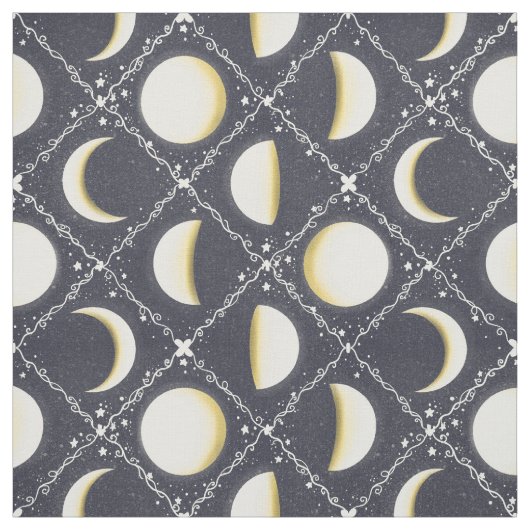 Celestial Moon Phases Pattern Stof (Swatch)
