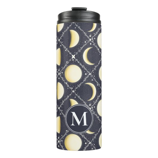 Celestial Moon Phases Pattern Thermosbeker (Voorkant)