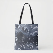 Celestial Moon Phases Soft Grey Luxury Aesthetic Draagtas (Voorkant)
