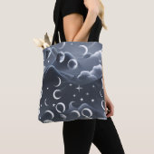 Celestial Moon Phases Soft Grey Luxury Aesthetic Draagtas (Dichtbij)