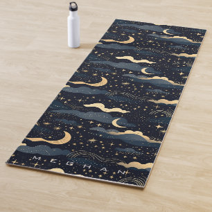 Celestial Moon Phases Stars Gouden Monogram Yoga M Yogamat