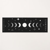 Celestial Moon Phases Stars Lunar Black Yogamat (Voorkant (horizontaal))