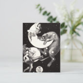 Celestial Moon Sky Universe God Night Illustration Briefkaart (Staand voorkant)