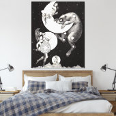 Celestial Moon Sky Universe God Night Illustration Canvas Afdruk (Insitu (Slaapkamer))