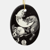 Celestial Moon Sky Universe God Night Illustration Keramisch Ornament (Achterkant)