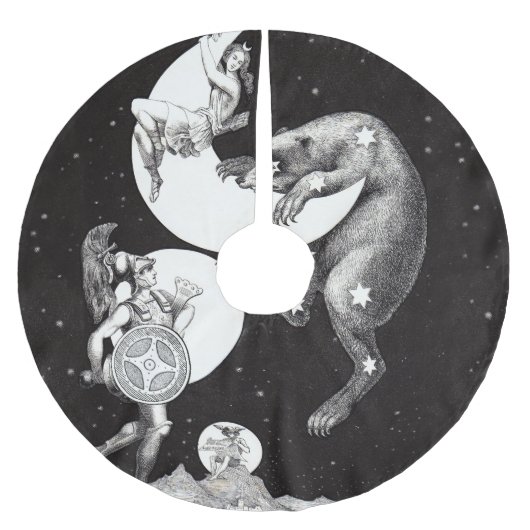 Celestial Moon Sky Universe God Night Illustration Kerstboom Rok (Voorkant)