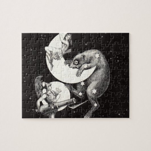 Celestial Moon Sky Universe God Night Illustration Legpuzzel (Horizontaal)