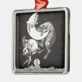 Celestial Moon Sky Universe God Night Illustration Metalen Ornament (Links)