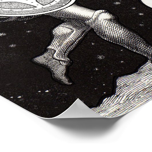 Celestial Moon Sky Universe God Night Illustration Poster (Hoek)