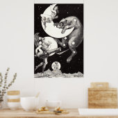 Celestial Moon Sky Universe God Night Illustration Poster (Keuken)