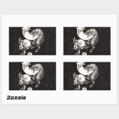 Celestial Moon Sky Universe God Night Illustration Rechthoekige Sticker (Vel)