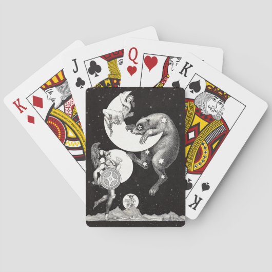 Celestial Moon Sky Universe God Night Illustration Speelkaarten (Achterkant)