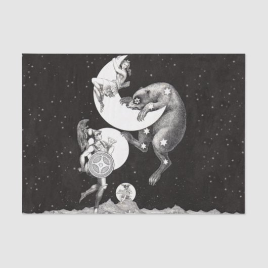 Celestial Moon Sky Universe God Night Illustration Tissuepapier (Voorkant)