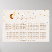Celestial Moon Stars Bruiloft Zitkaarten Poster (Voorkant)