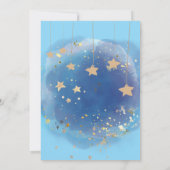Celestial Moon Stars, Dark Blue And Gold Bedankkaart (Achterkant)