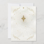Celestial Moon & Stars Faux Gold Wedding Kaart (Achterkant)