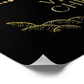 Celestial Moon & Stars Faux Gold Wedding Welkom Poster (Hoek)