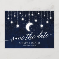 Celestial Moon Stars Kalligrafie Save the Date