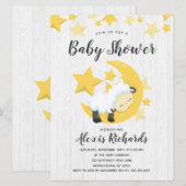 Celestial Moon Stars & Lamb Baby shower Invitation Kaart (Voorkant / Achterkant)