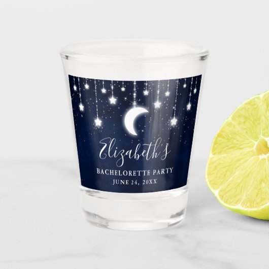 Celestial Moon Stars Lichten Bachelorette Party Shot Glas (Voorkant)