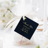 Celestial Moon Stars Midnight Blue Hartelijk dank Bedankjes Labels