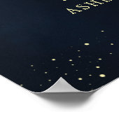 Celestial Moon Stars Midnight Blue Kaarten & Gifts Poster (Hoek)