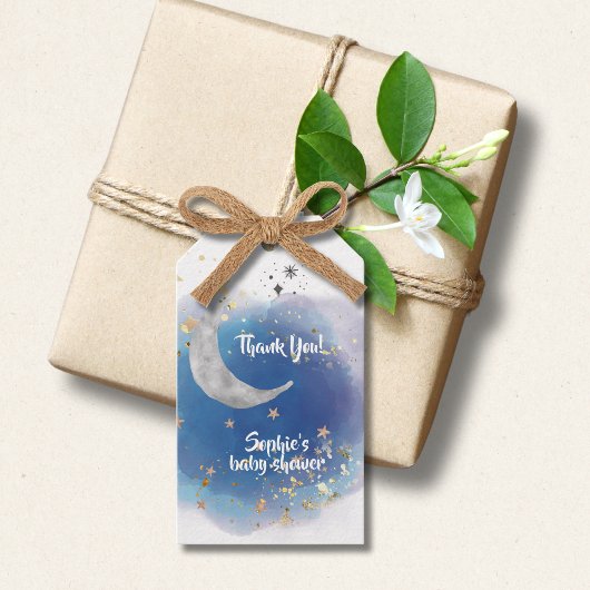 Celestial Moon Stars, Royal Blue And Gold Abstract Cadeaulabel