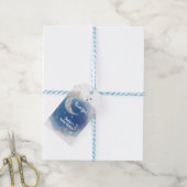 Celestial Moon Stars, Royal Blue And Gold Abstract Cadeaulabel (Met Touw)