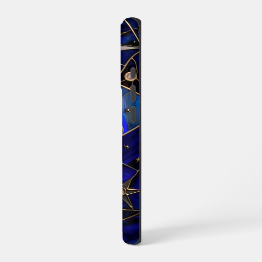 Celestial Moon Sterrennacht Glas in lood iPhone Hoesje (Linkerkant)