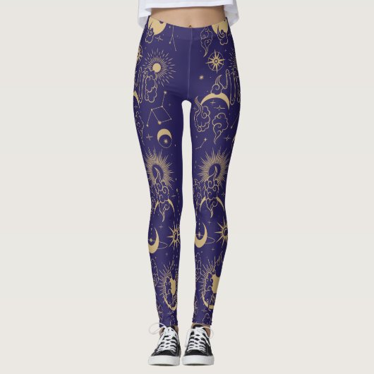 Celestial Moon & Sun Theme Leggings (Voorkant)