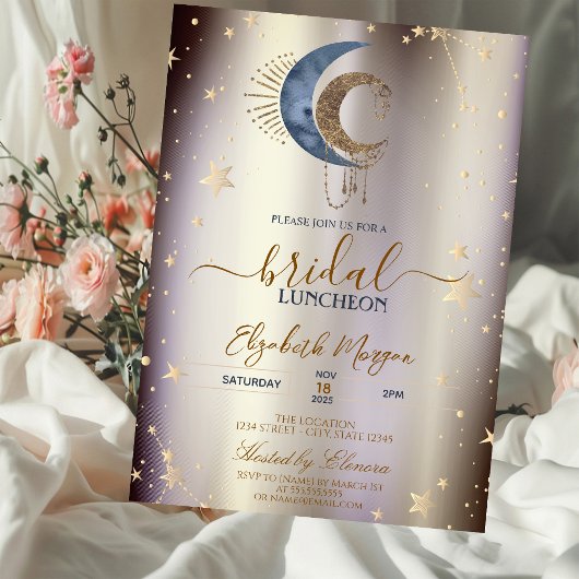 Celestial Moons,Stars Magical Bridal Luncheon  Kaart